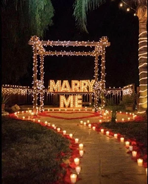 Marry me light up letters