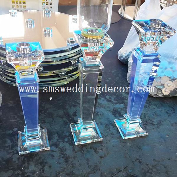 stemmed glass candle holders