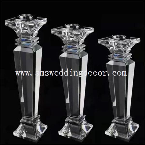 transparent glass candle holders