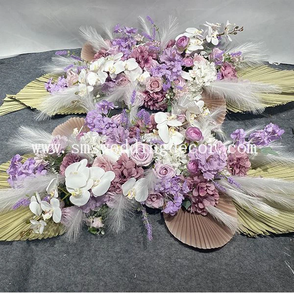 purple flower wedding arch