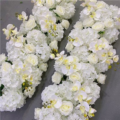 Sou entènèt jwèt White Rose Table Runner