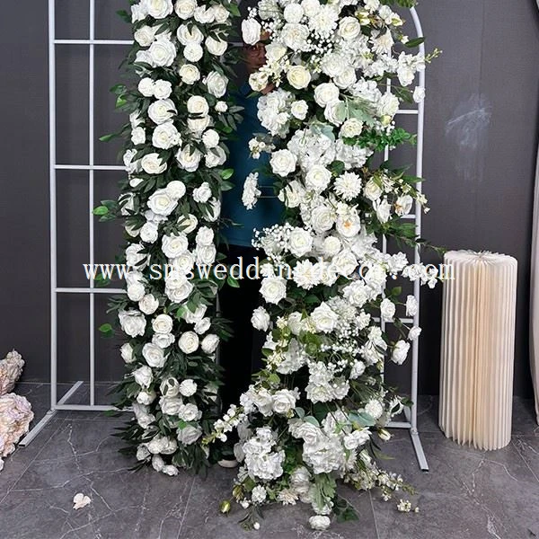 white and green floral wedding arrangements